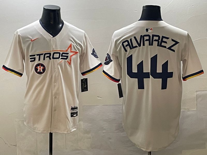 Men Houston Astros #44 Alvarez Cream Three generations Joint Name 2025 Nike MLB Jersey style 9